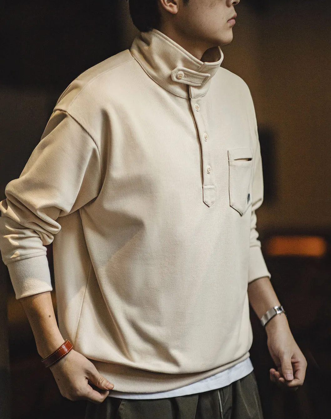 American Polo Half-Front Collar Lazy Knitted Men's Sweater