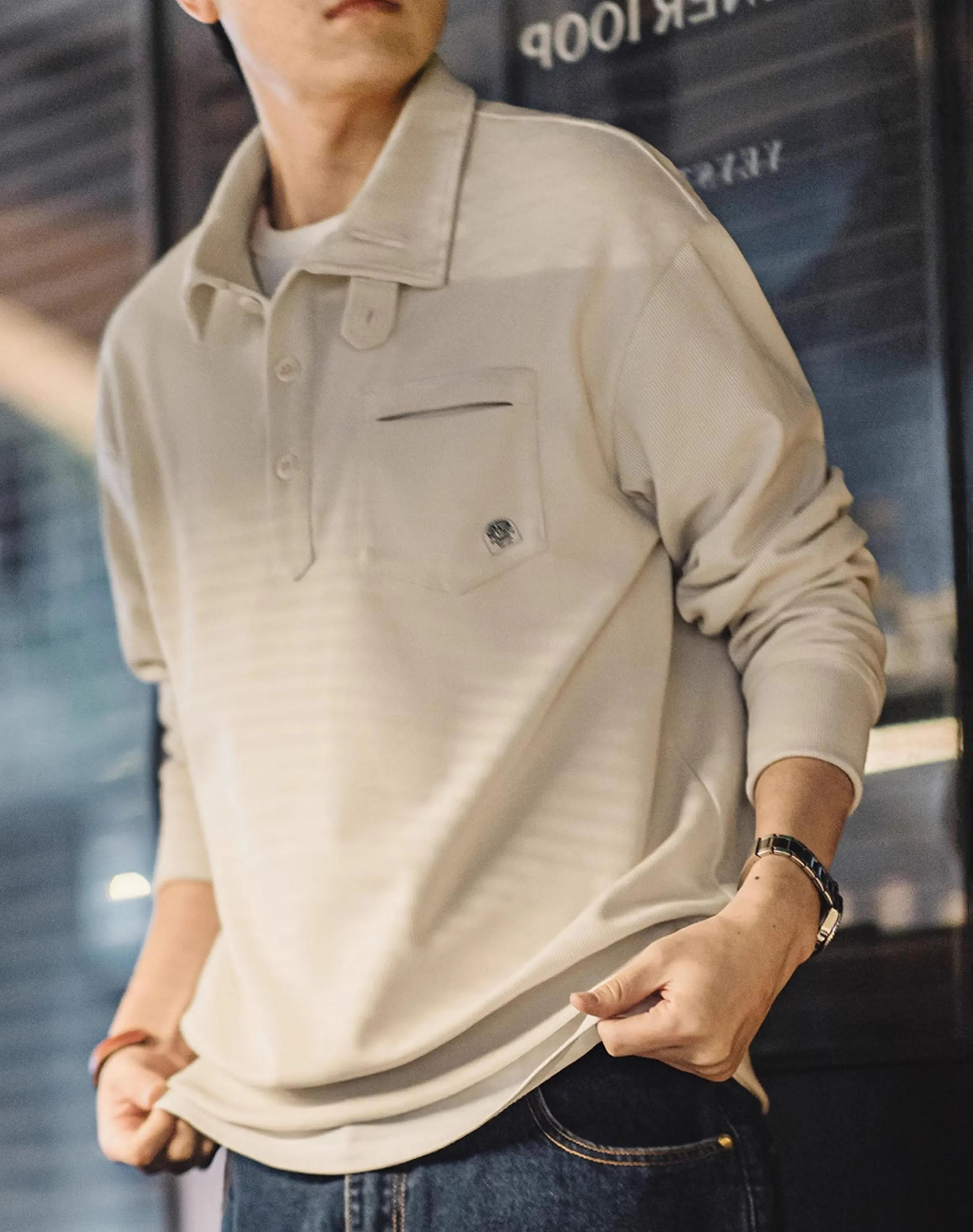 American Polo Half-Front Collar Lazy Knitted Men's Sweater