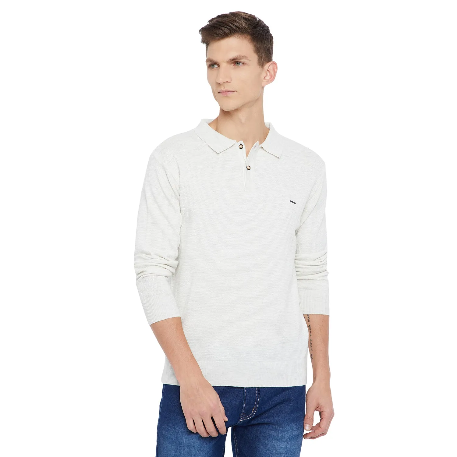 Duke Stardust Men Collared Neck Full Sleeve Sweater (SDS711)