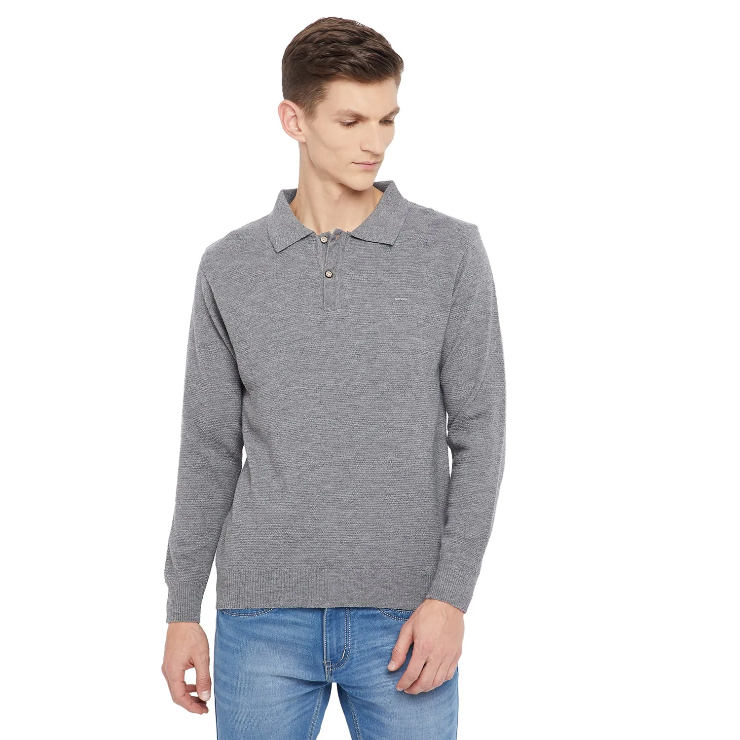 Duke Stardust Men Collared Neck Full Sleeve Sweater (SDS711)
