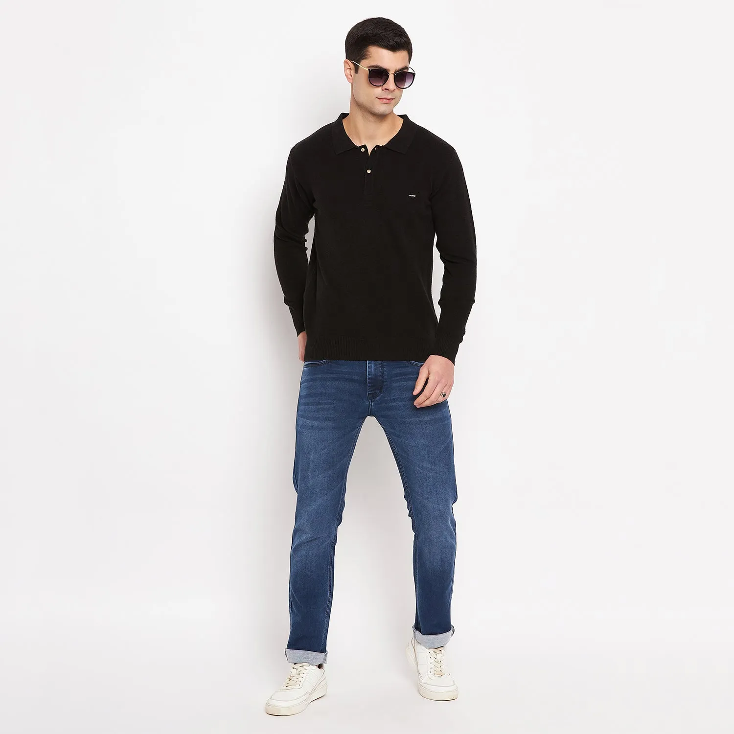 Duke Stardust Men Collared Neck Full Sleeve Sweater (SDS711)