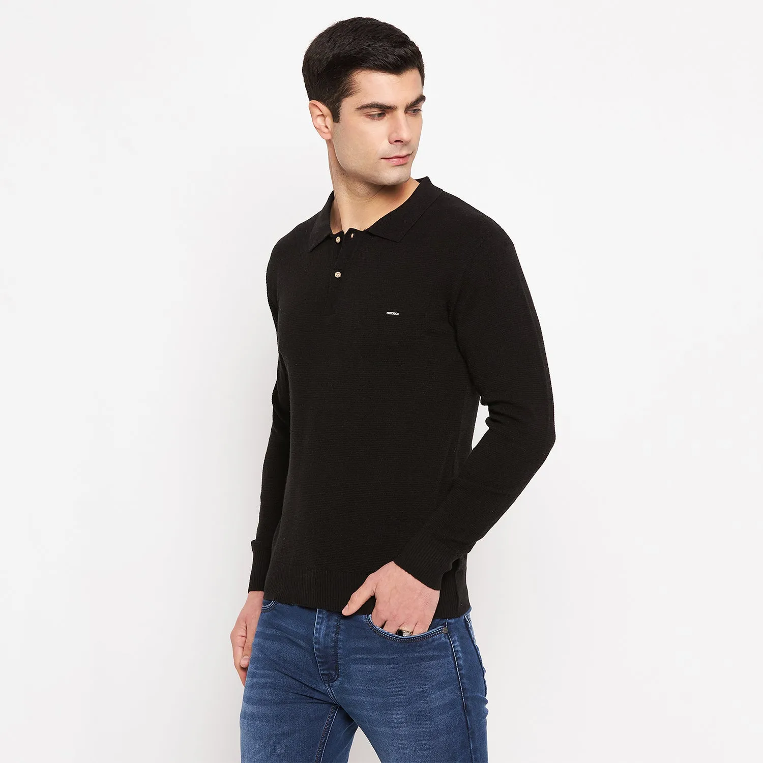 Duke Stardust Men Collared Neck Full Sleeve Sweater (SDS711)