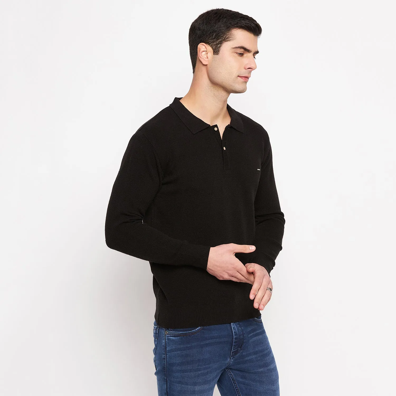Duke Stardust Men Collared Neck Full Sleeve Sweater (SDS711)