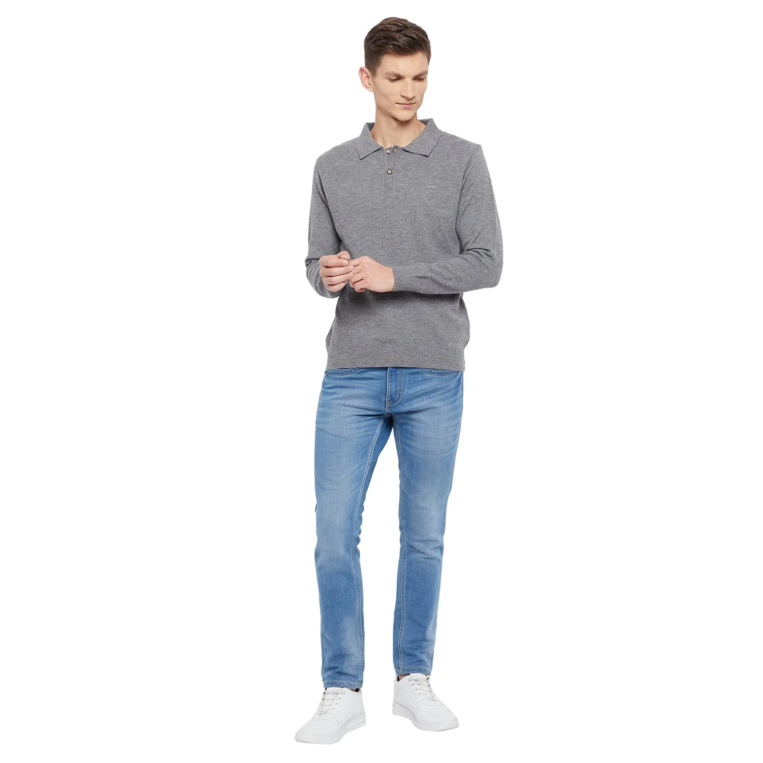 Duke Stardust Men Collared Neck Full Sleeve Sweater (SDS711)