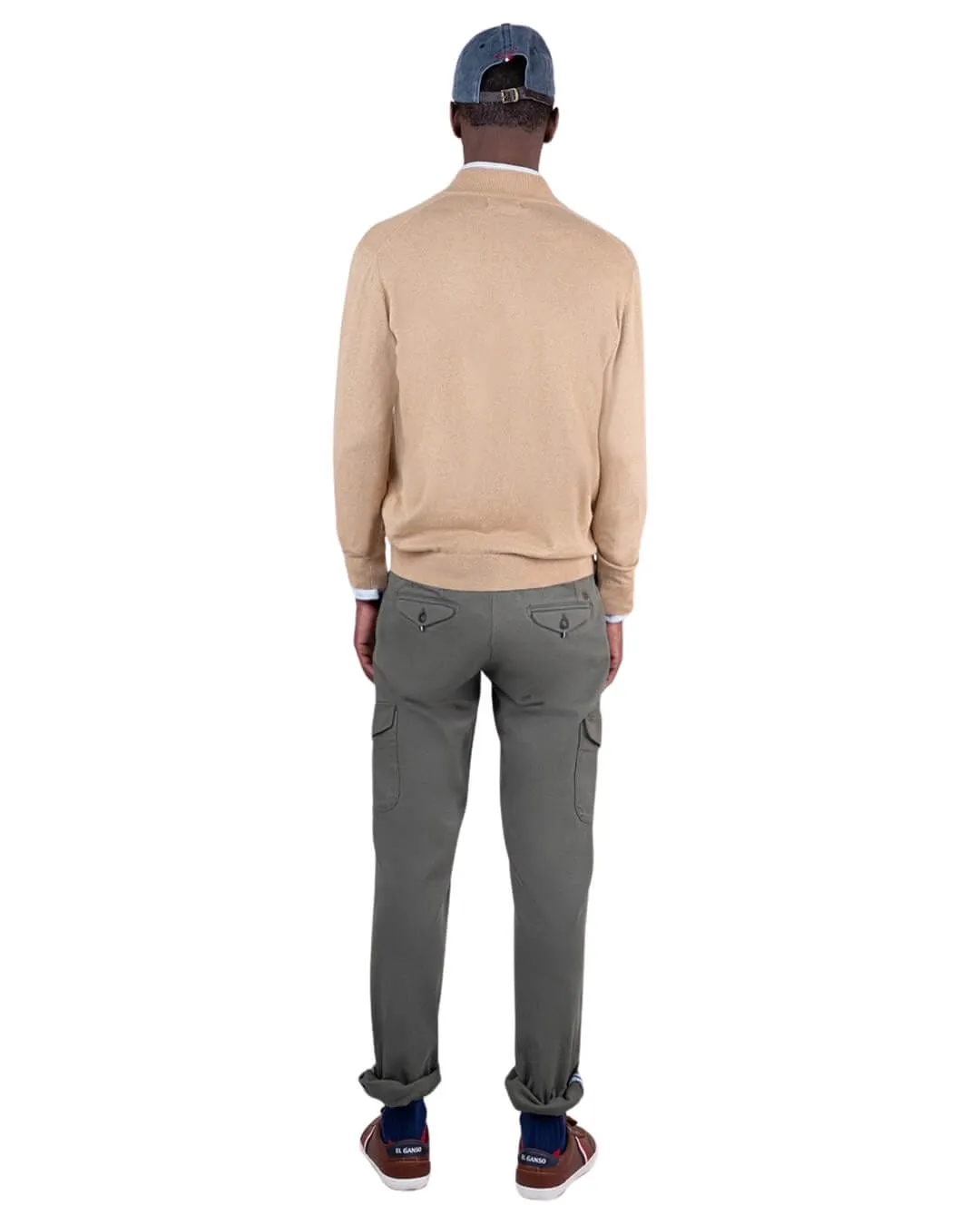 El Ganso Camel Jersey Half Zip Jumper