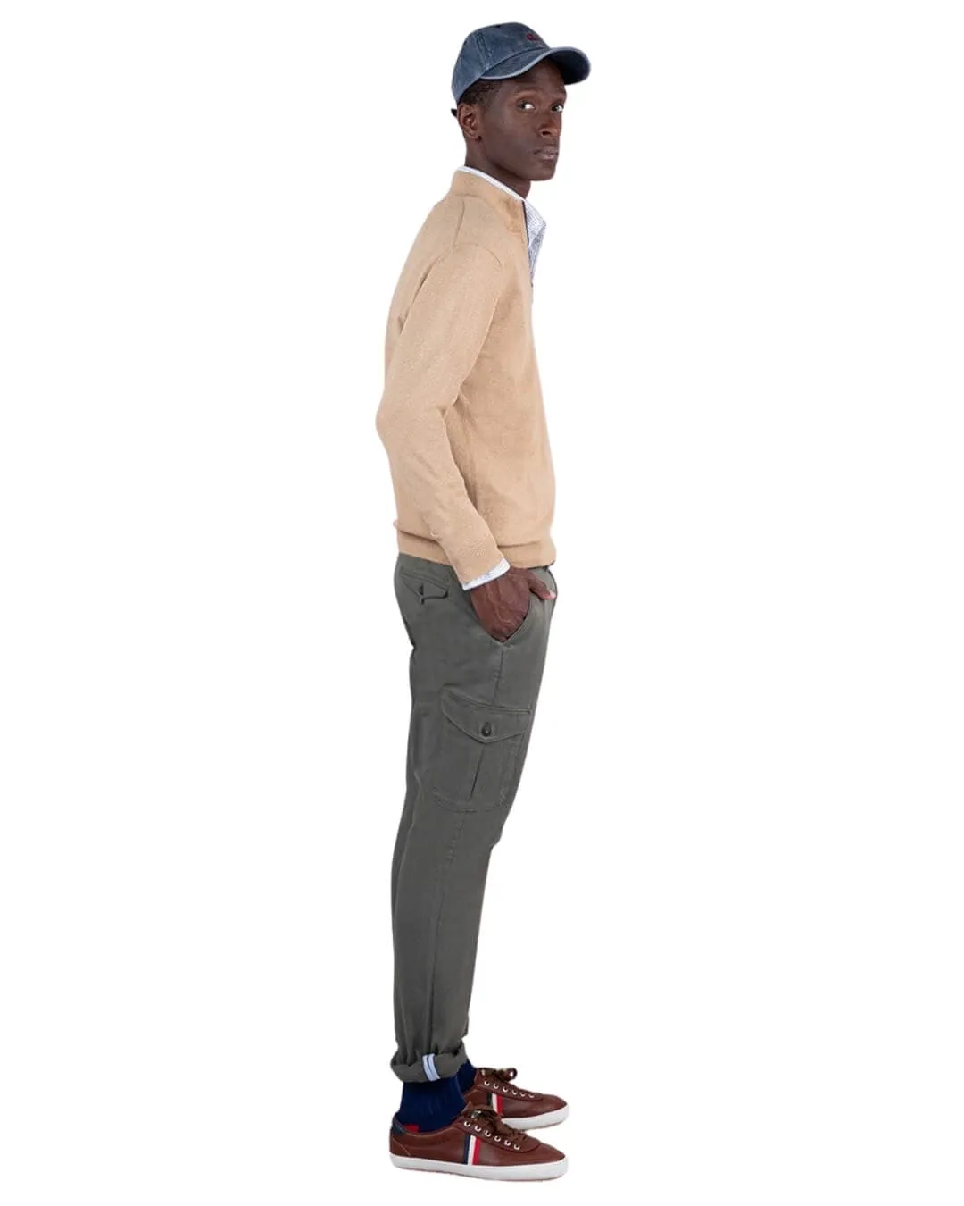 El Ganso Camel Jersey Half Zip Jumper