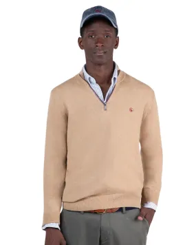 El Ganso Camel Jersey Half Zip Jumper