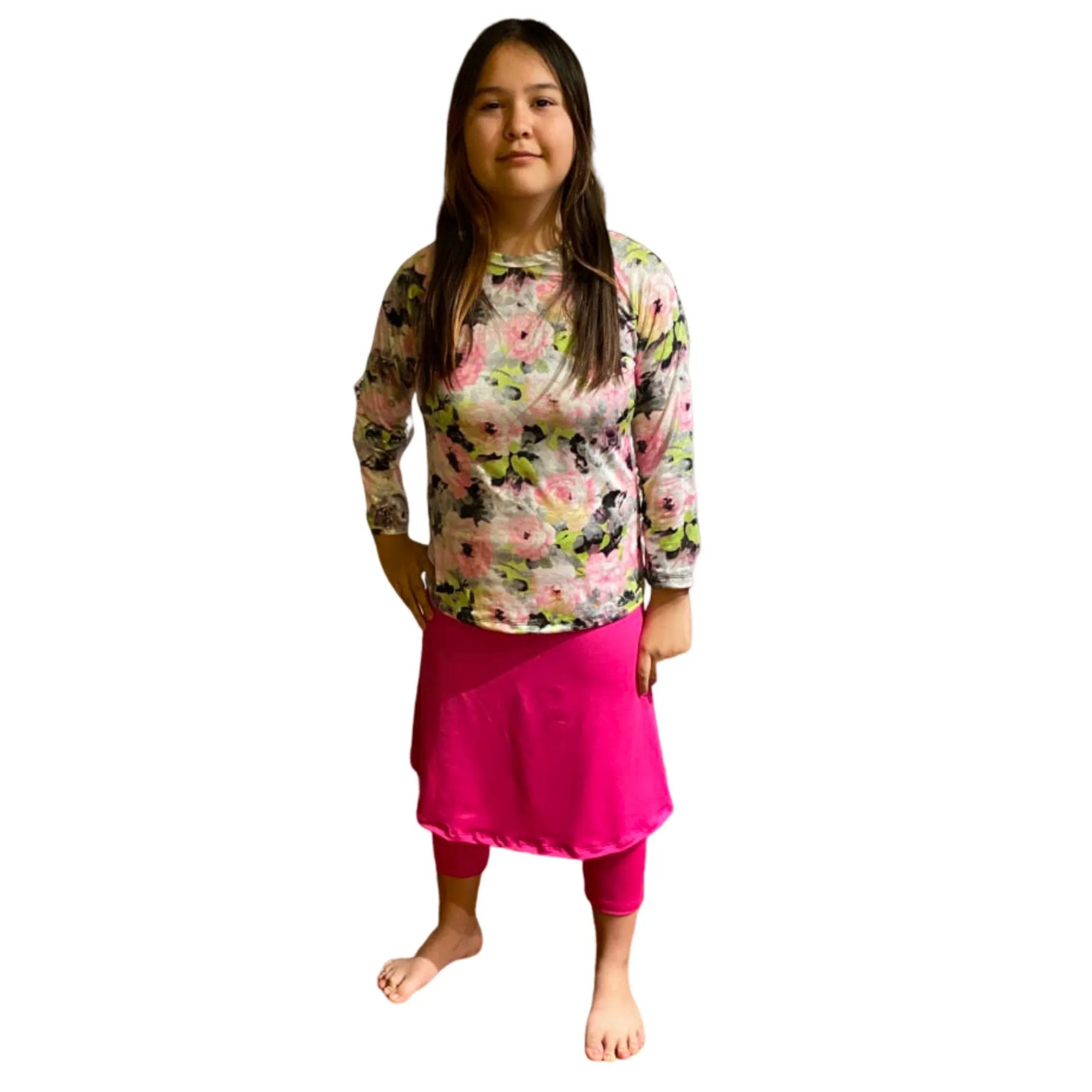 Girls Pants with Attached Skirt, Mini Flared Skirt with Leggings, Butter Soft Skirted Leggings, 2-in-1 skirt leggings, Play Outfit,  S-XXL