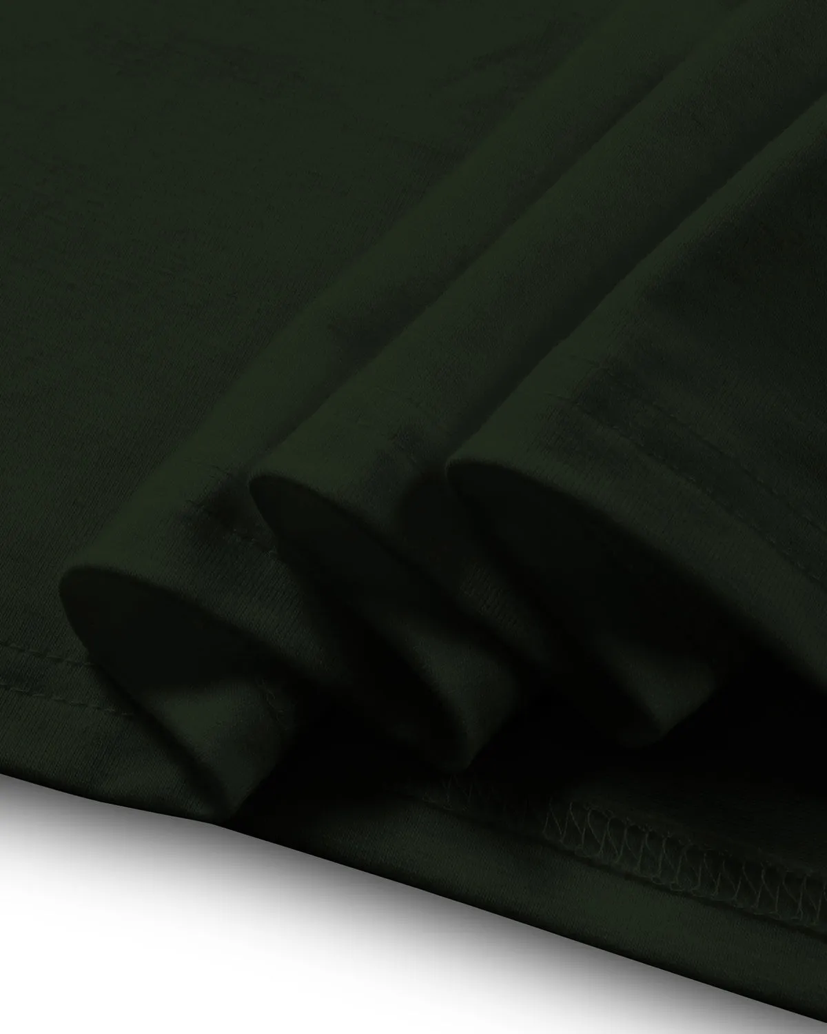 Half Sleeve Henley Neck Zip Type Plain T-shirt / Olive Green