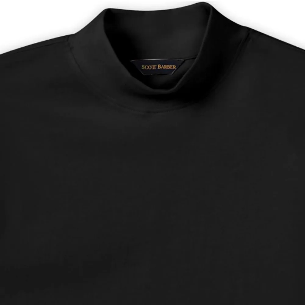 Peruvian Pima Cotton Mock Turtleneck in Black by Scott Barber