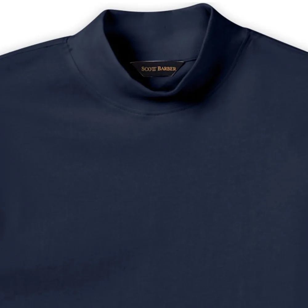 Peruvian Pima Cotton Mock Turtleneck in Midnight by Scott Barber