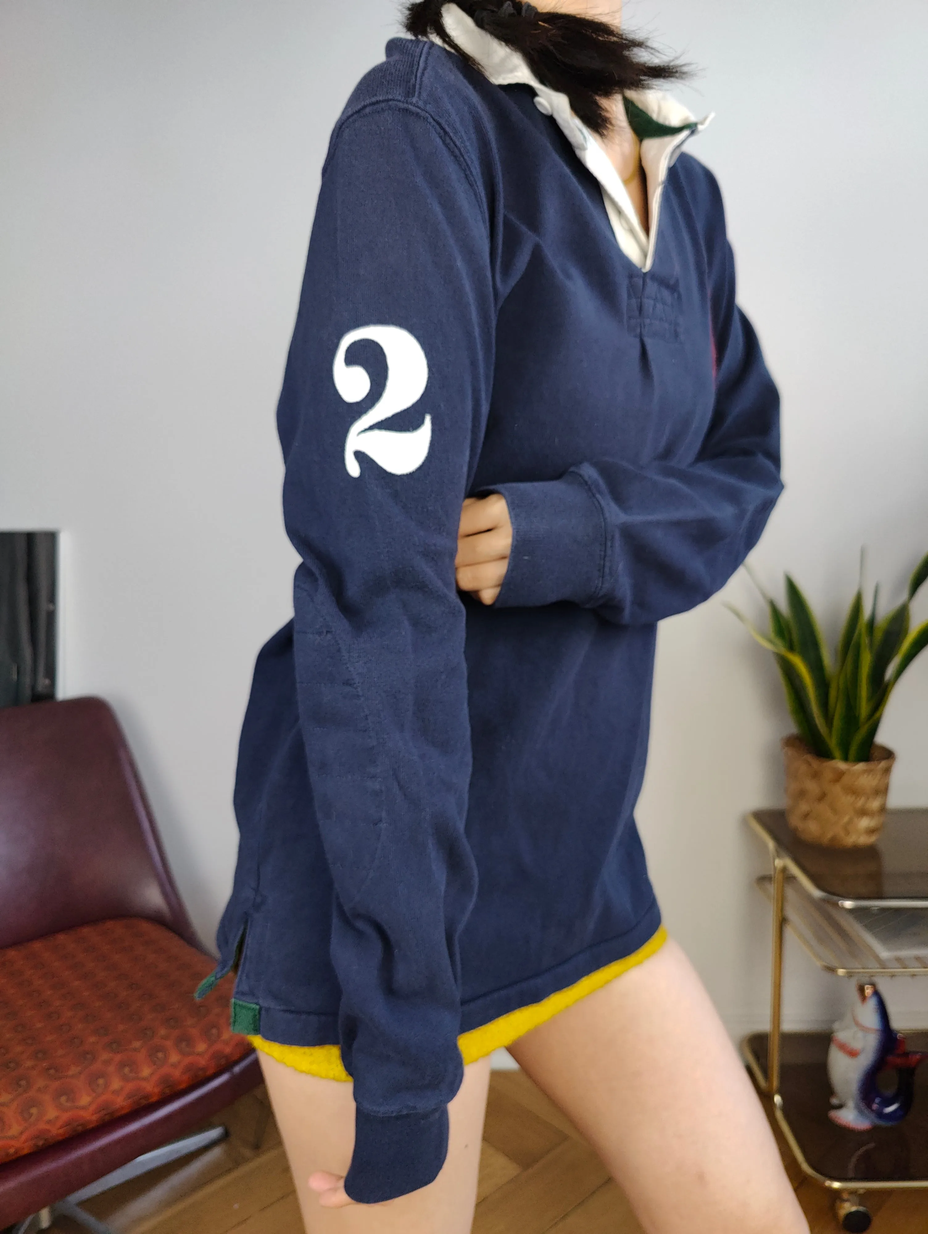 Vintage Ralph Lauren polo shirt long sleeve navy blue cotton number 2 sweater women M men S