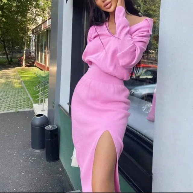 Y2K TURTLENECK KNITTED DRESS