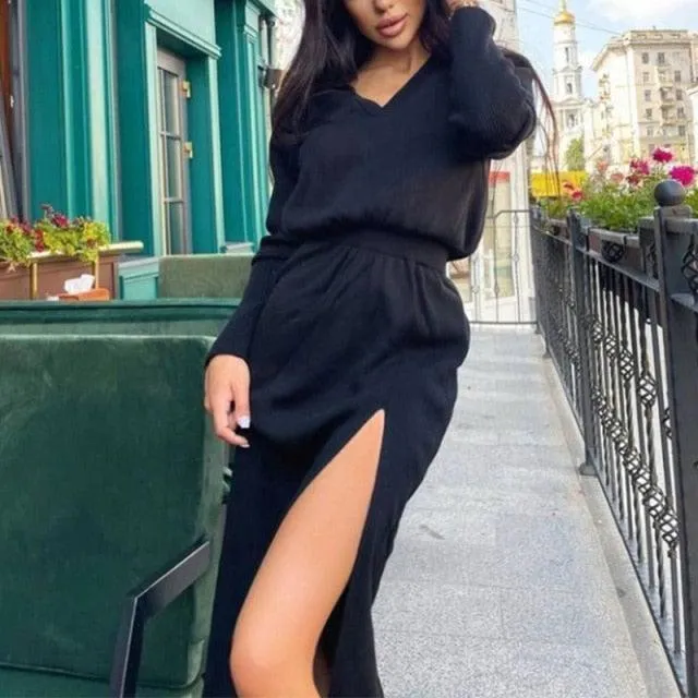 Y2K TURTLENECK KNITTED DRESS
